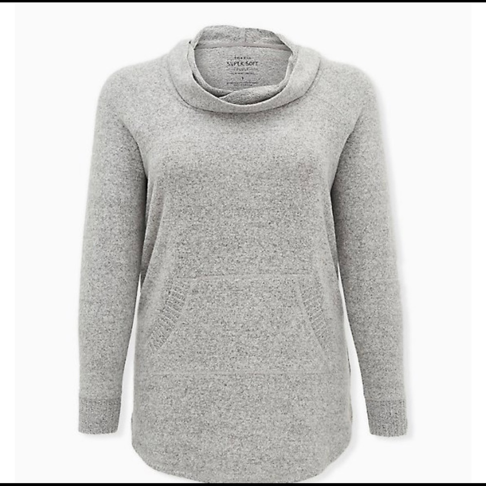 TORRID COWL NECK TUNIC
SWEATSHIRT - SUPER
SOFT PLUSH LIGHT GREY NEW WITH TAGS